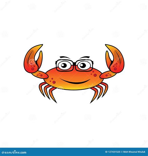 CARTOON Smart CRAB ANIMATION LOGO VECTOR ILUSTRASI Stock Vector ...