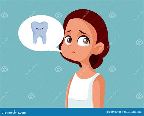 Vector Teen Girl with Swollen Cheek Suffering a Toothache Complication ...