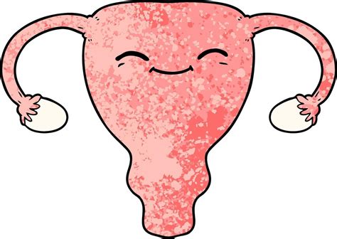 Retro grunge texture cartoon uterus 13989717 Vector Art at Vecteezy