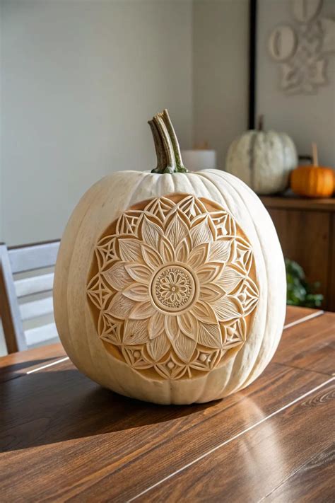 6+ Simple Flower Pumpkin Carving Ideas