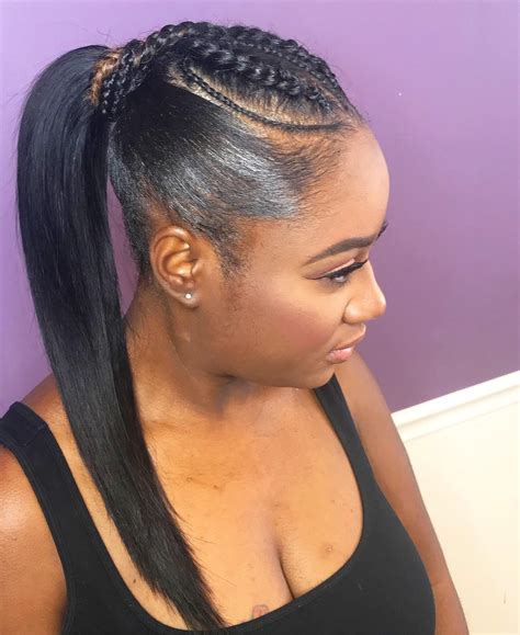 Braids Hairstyles In A Ponytail at Weldon Fritz blog