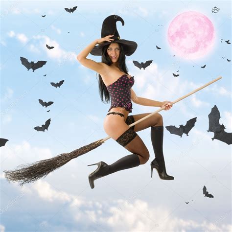 witch flying stock photo carlodapino