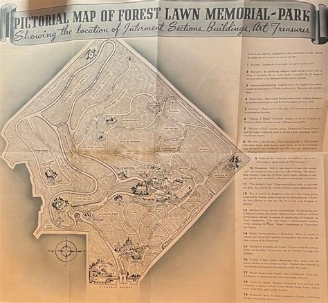 Pictorial Map of Forest Lawn Memorial-Park Showing the Location of