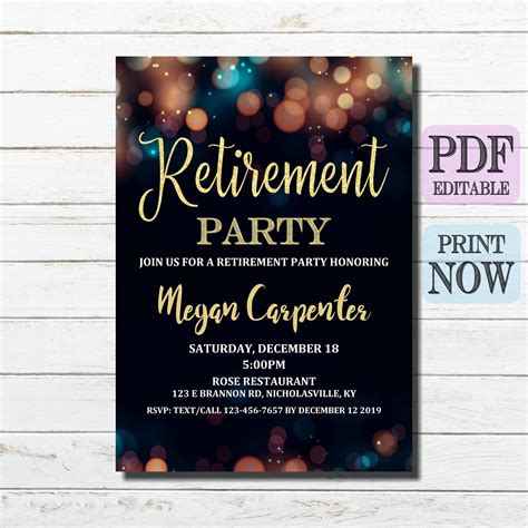 Retirement Invitation Retirement Party Invitation - Etsy | Retirement ...