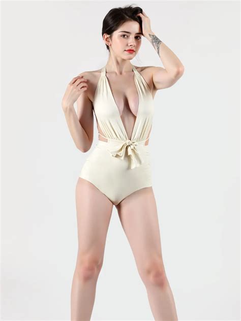 Latex Marylin One-piece High-waisted Swimsuit with Pleated Cups