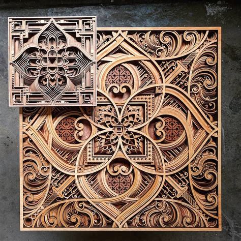 layers  intricate patterns  featured  mesmerising laser cut wood