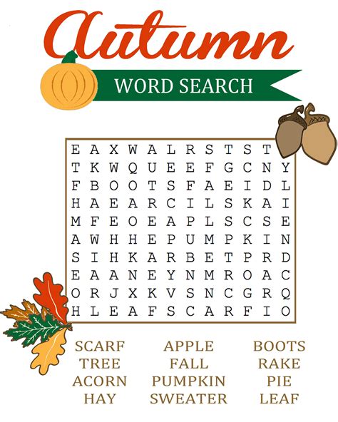 Fall Crossword Puzzle
