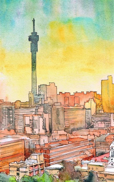 Johannesburg Art South Africa City Skyline Joburg Art Print - Etsy