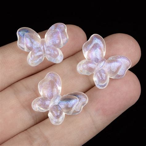 Белые акриловые бусины-бабочки | AliExpress