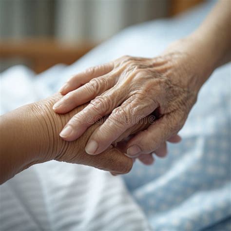 Elderly Support Holding Hands, Expressing Love and Care in Hospital ... 