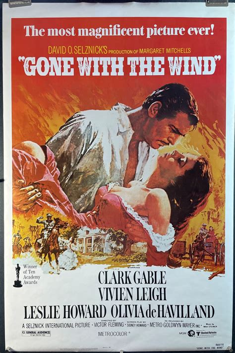 GONE WITH THE WIND, Clark Gable, Vivien Leigh, original vintage movie