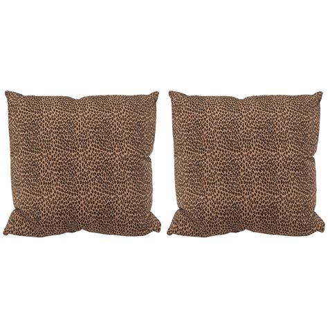 Contemporary Black and Silver Cheetah Print Accent Pillows, a Pair For
