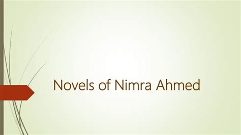 Novels of Nimra Ahmed