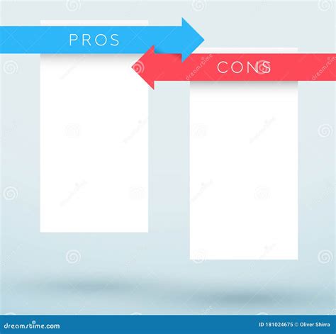 Arrows Red Blue Pros and Cons Comparison List Vector Stock Vector