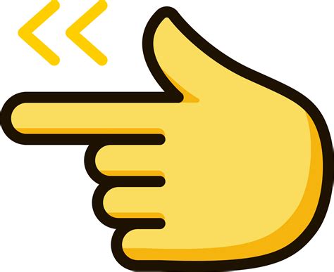 pointing hand left icon emoji sticker 28727884 PNG