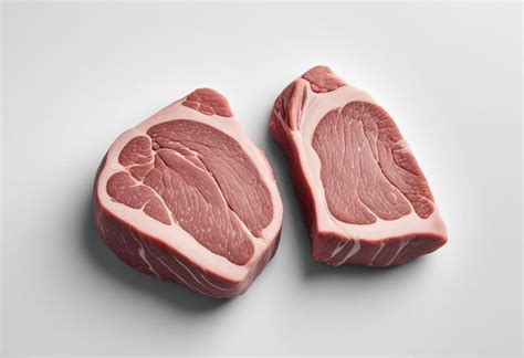 pieces  meat  shown   white background premium ai