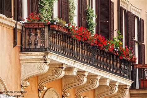 Piazza Navona Balcony With Red Flowers Fine Art Photograph Rome Italy ...