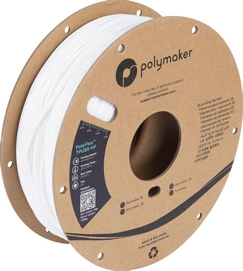 Филамент пластик для 3D-печати Polymaker PolyFlex TPU95-HF 1 кг White ...