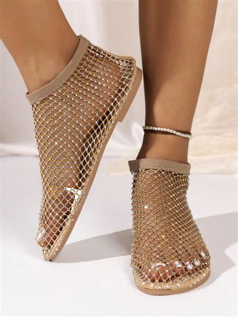 2024 New Summer Arrival Women's Fishnet Sexy Flat Sandals With Hollow