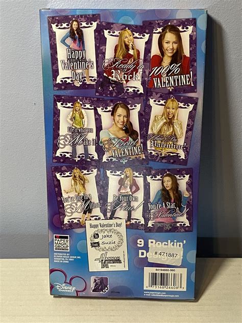 Vintage RARE-Disney Hannah Montana-27 Lenticular Valentines Cards-New