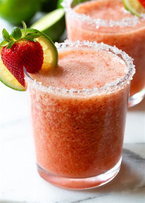 Frozen Strawberry Margarita Recipe (Video) - A Spicy Perspective