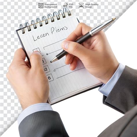 person writing   notepad premium ai generated psd