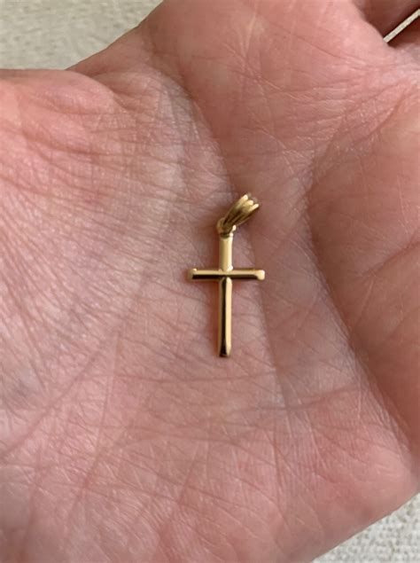 Gold Cross Necklace 14k Gold Cross Necklace Gold Cross Charm Necklace ...