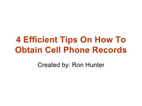 how to obtain cell phone records