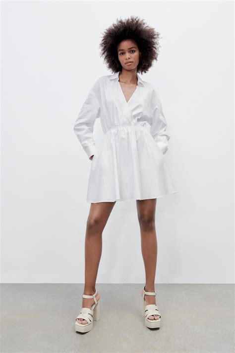 Zara White Pleated Shirt Dress - TimothyLarge Blog
