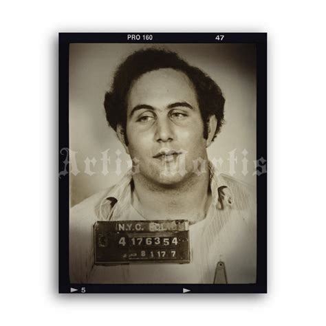 Printable Son of Sam David Berkowitz serial killer mugshot photo poster