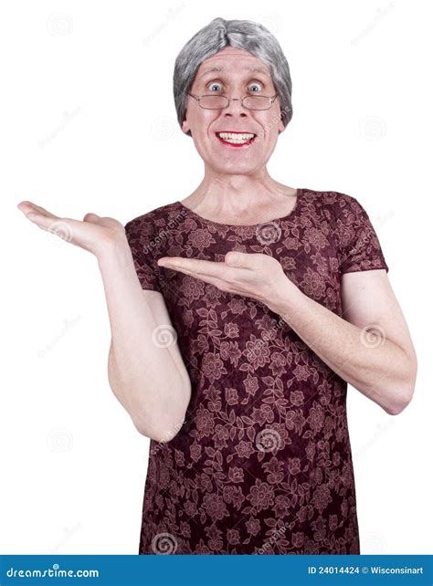 Funny Ugly Mature Senior Woman Drink Coffee Royalty-Free Stock Image