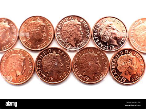 One penny coins, London Stock Photo - Alamy