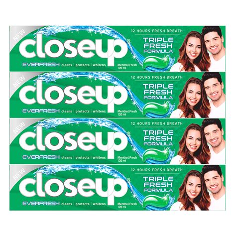 Closeup Triple Fresh Formula Gel Toothpaste Menthol Fresh Value Pack 4