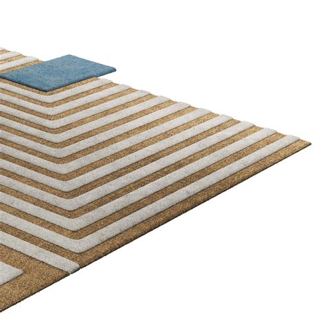 Contemporary Geometric Black and Nude Rug Handmade Minimal Graphic