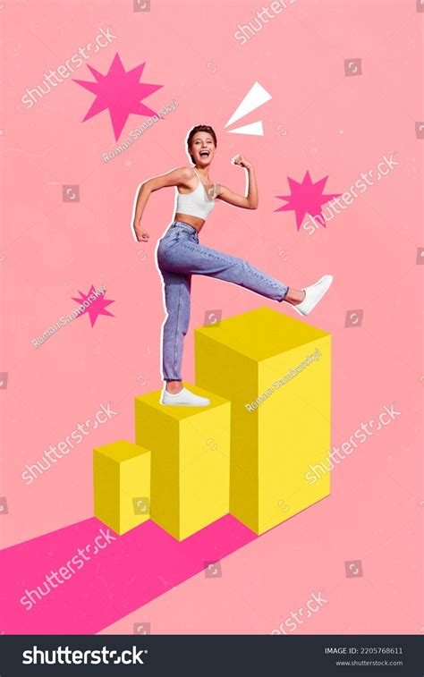 creative poster collage active positive energetic stock photo