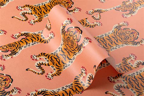 Orange Tibetan Tiger Pattern Wallpaper - Hovia - Hovia