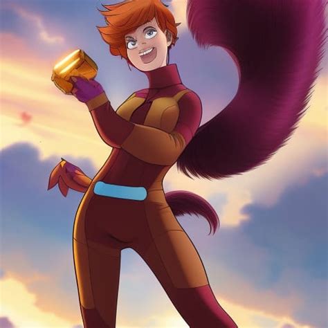 Squirrel girl defeats thanos - AI Generated Artwork - NightCafe Creator