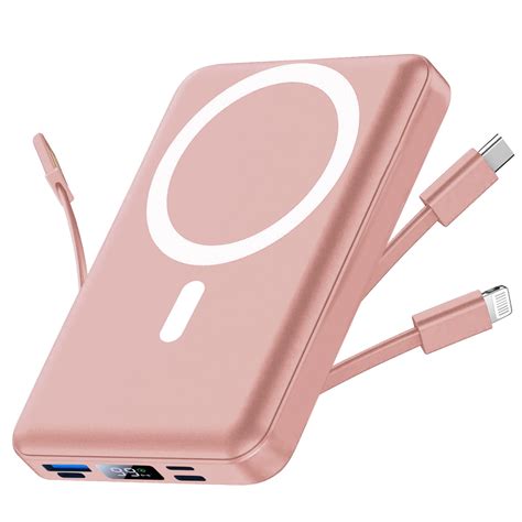 GASYESOY Portable Charger,10000mAh 20W Power Bank,Built-in Cables Fast