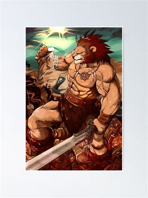 "Barbarian lion" Poster by Franck Sabatier | Redbubble