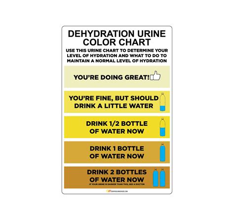 Buy "Urine Color Hydration Chart" Gloss Laminated Adhesive Durable