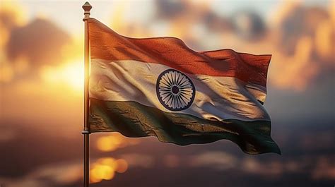 He Indian tricolour flagHaving saffron green white and Ashok chakra in ...