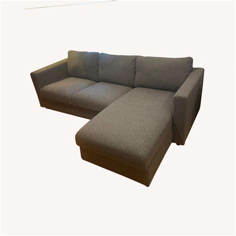 IKEA Light Grey Finnala 2 Piece Couch with Chaise - AptDeco