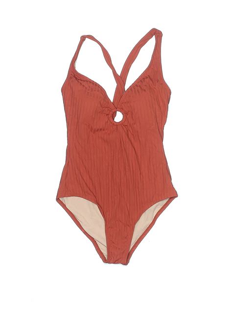 Kona Sol Solid Burnt Orange Red One Piece Swimsuit Size L - 34% off