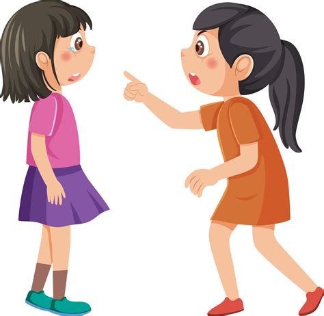 Two girls arguing cartoon character 13499927 Vector Art at Vecteezy