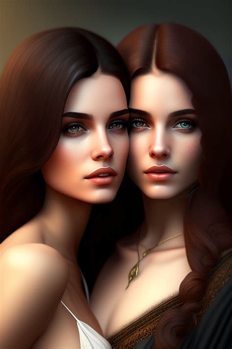 Lexica - Realistic gothic digital art two girls lesbian