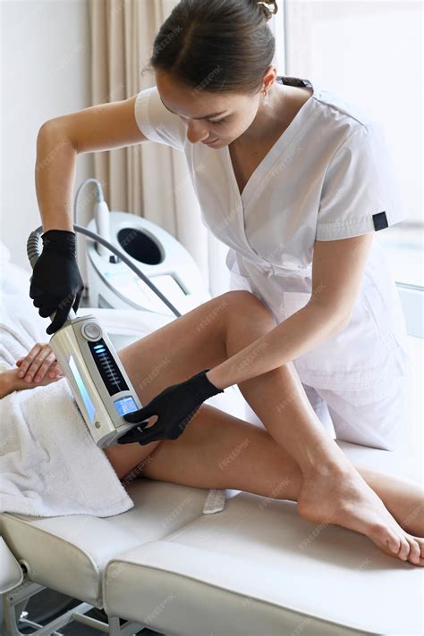 Premium Photo | Beautiful woman enjoys buttocks massage with endosphere