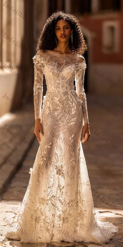 Flower lace wedding dress 60 photos - Astyledwedding.com