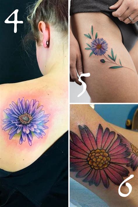 september birth flower tattoo aster morning glory 5