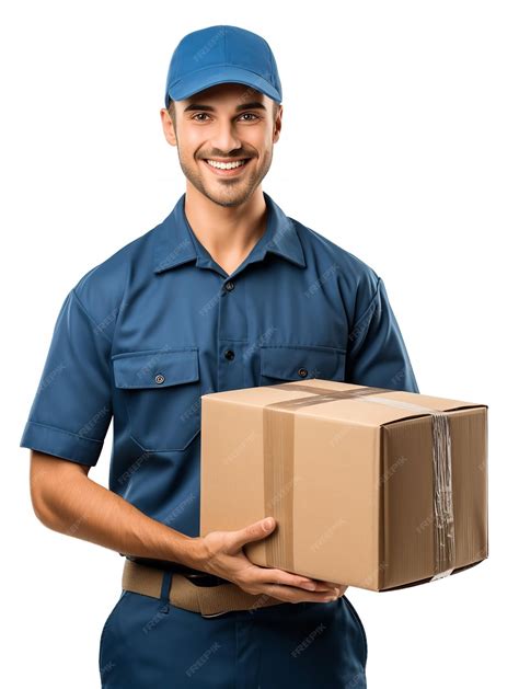 Premium AI Image | Male Postman Delivering Package AI Generated