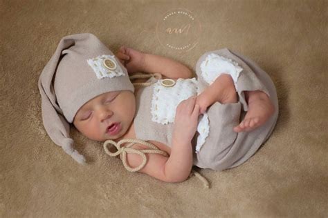 Newborn boy photo props baby boy photography beige gray | Etsy